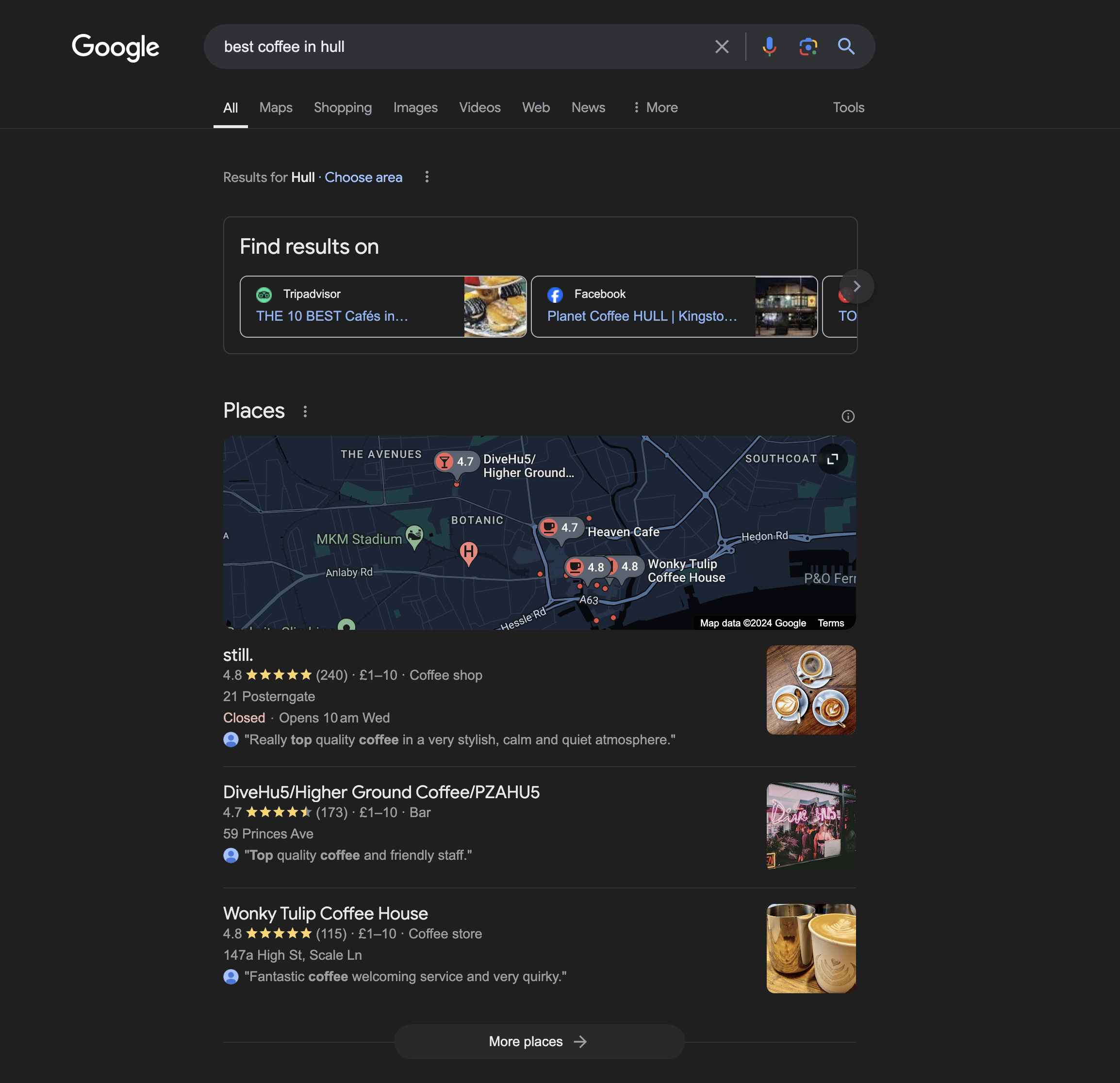 Best Coffee in Hull, Google Search, Search-First Marketing Agency, The Ultimate Guide to SEO: Upgrading Your Online Presence, Diony